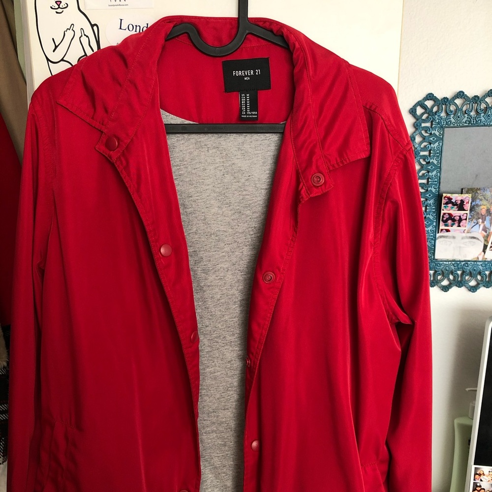F21 men’s red windbreakers size medium